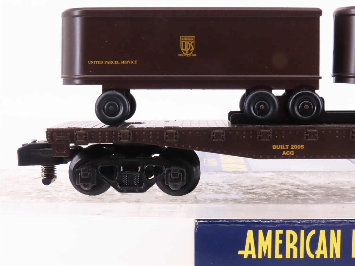 S Scale American Flyer 6-48542 UPS United Parcel Service Flat Car w/ Trailers