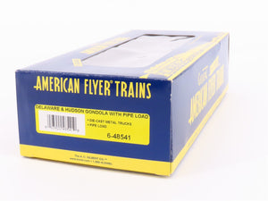 S Scale American Flyer 6-48541 D&H Delaware & Hudson Gondola #13903 w/ Pipe Load