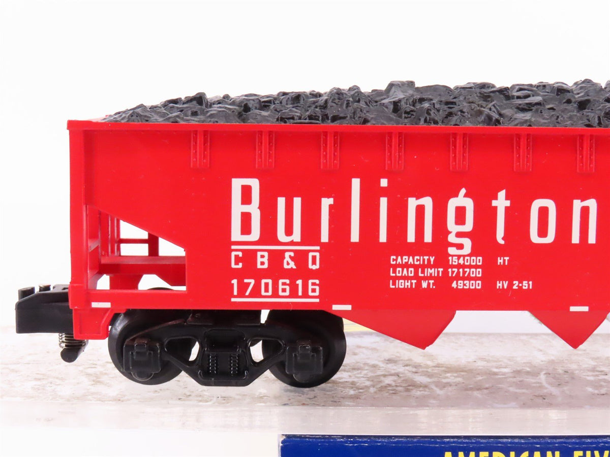 S Scale American Flyer 6-48622 CB&amp;Q Burlington Route 3-Bay Hopper #170616