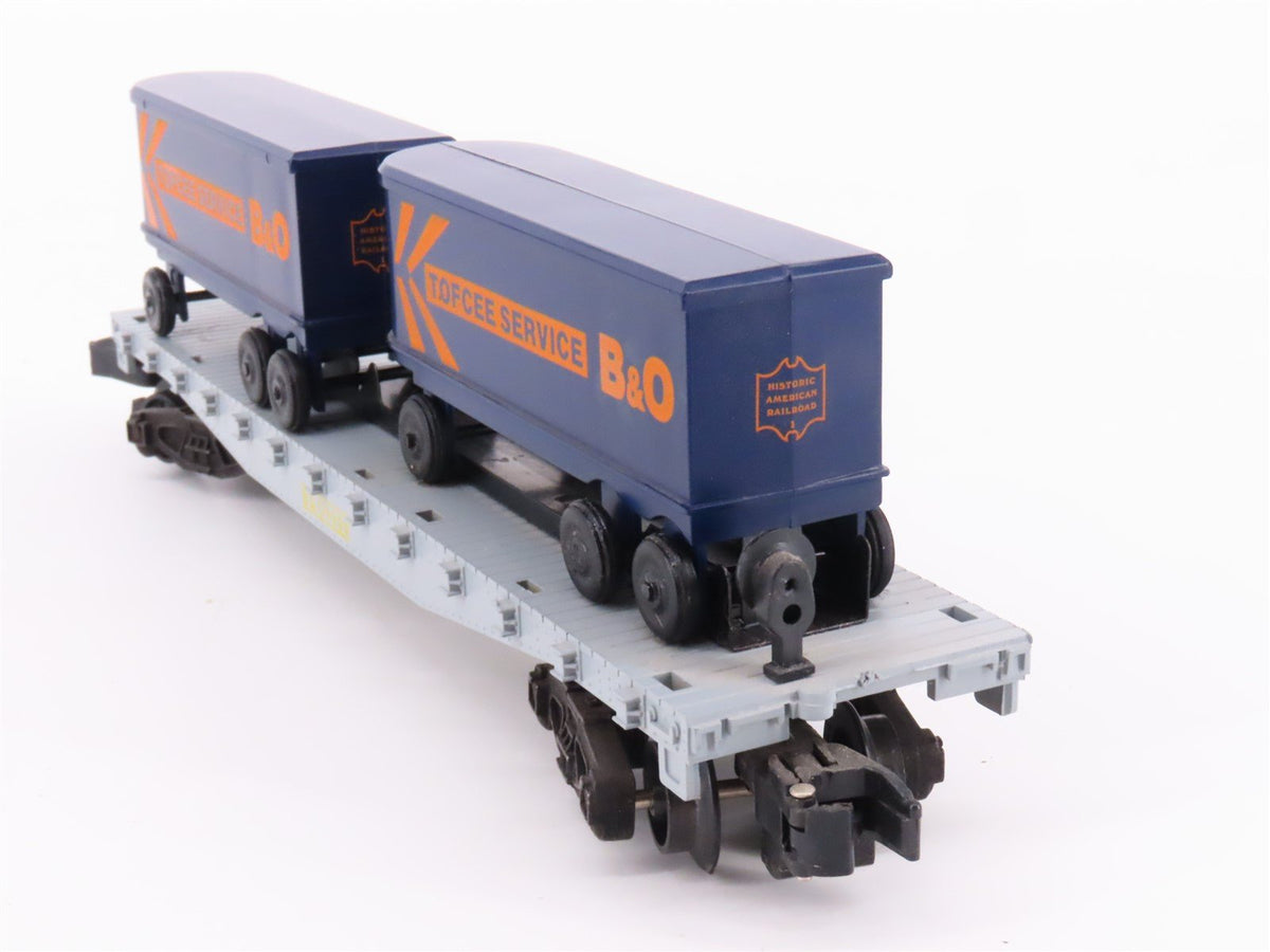 S Scale American Flyer 4-9000 B&amp;O Baltimore &amp; Ohio Flat Car #9000 w/ Vans