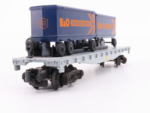 S Scale American Flyer 4-9000 B&O Baltimore & Ohio Flat Car #9000 w/ Vans