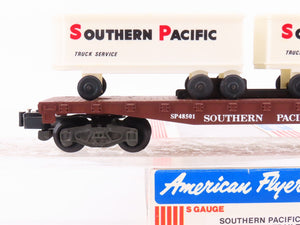 S Scale American Flyer 6-48501 SP Southern Pacific Flat Car #48501 w/ Trailers