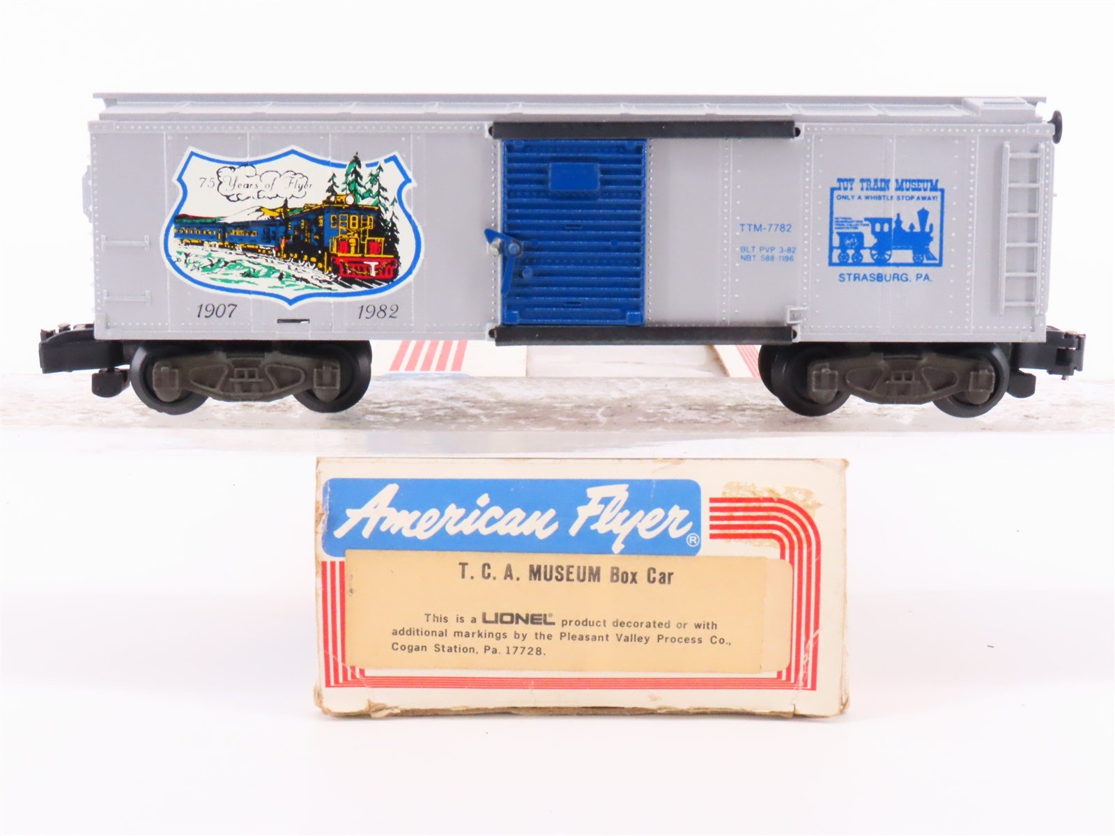 S Scale American Flyer TCA TTM Toy Train Museum 1907-1982 Box Car #7782