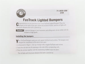 O Gauge 3-Rail Lionel 6-12035 FasTrack Lighted Track Bumpers