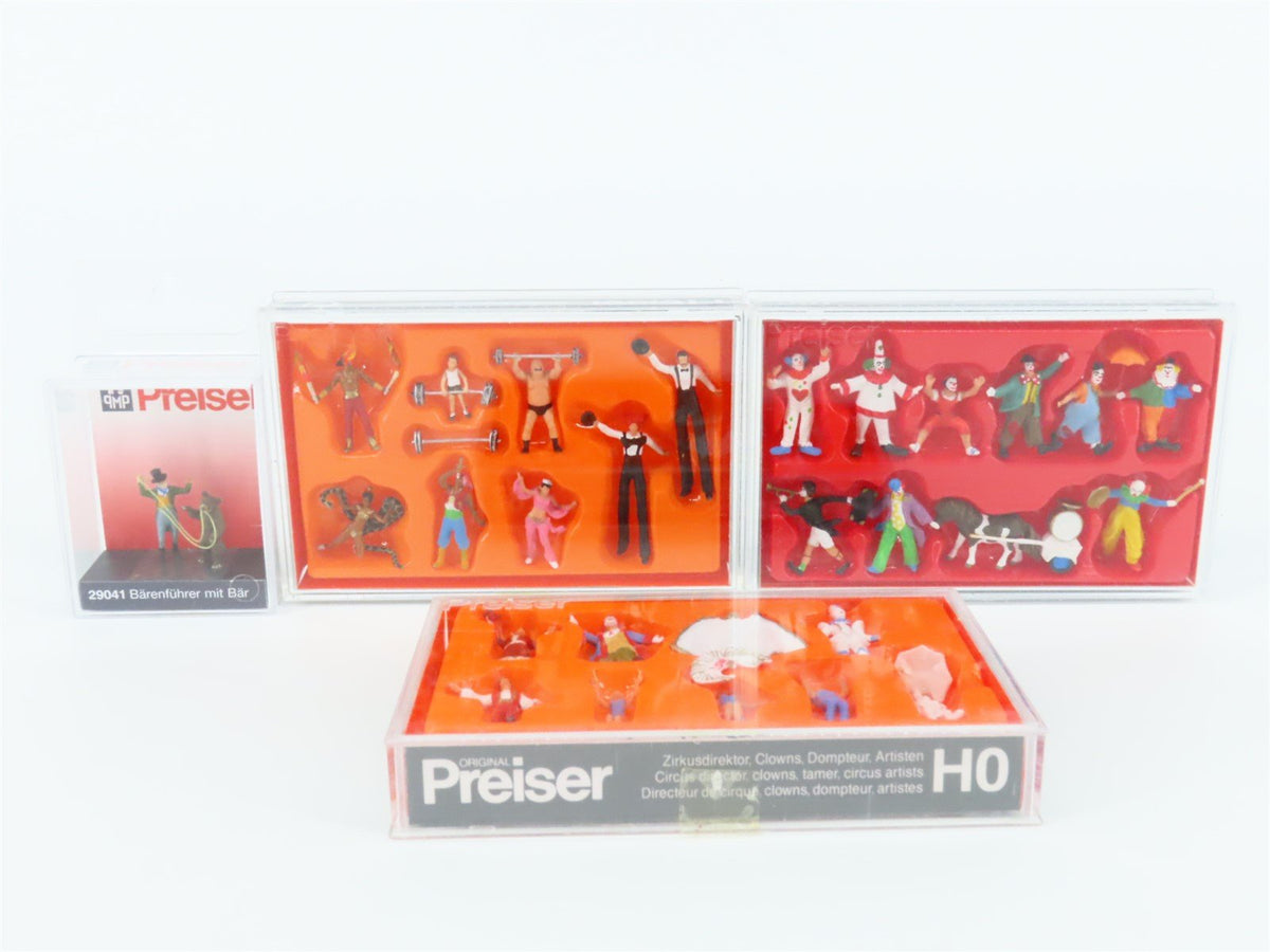 Lot of 4 HO 1/87 Scale Preiser Circus / Carnival Figure Packs