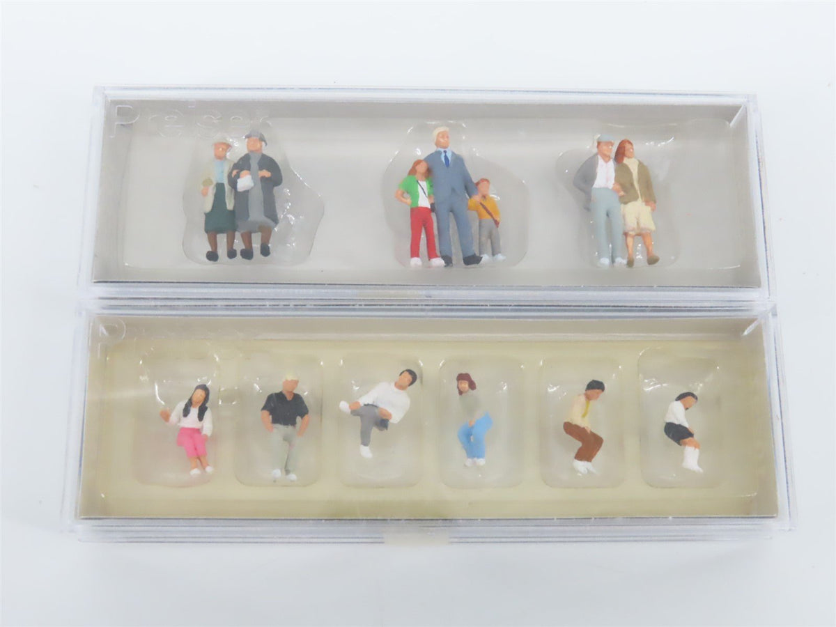 Lot of 11 HO Scale Preiser Spectators, Seated People, Youths &amp; More Figure Packs