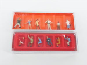 Lot of 11 HO Scale Preiser Spectators, Seated People, Youths & More Figure Packs