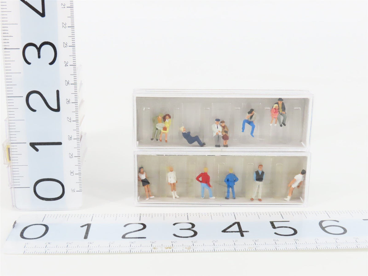 Lot of 11 HO Scale Preiser Spectators, Seated People, Youths &amp; More Figure Packs