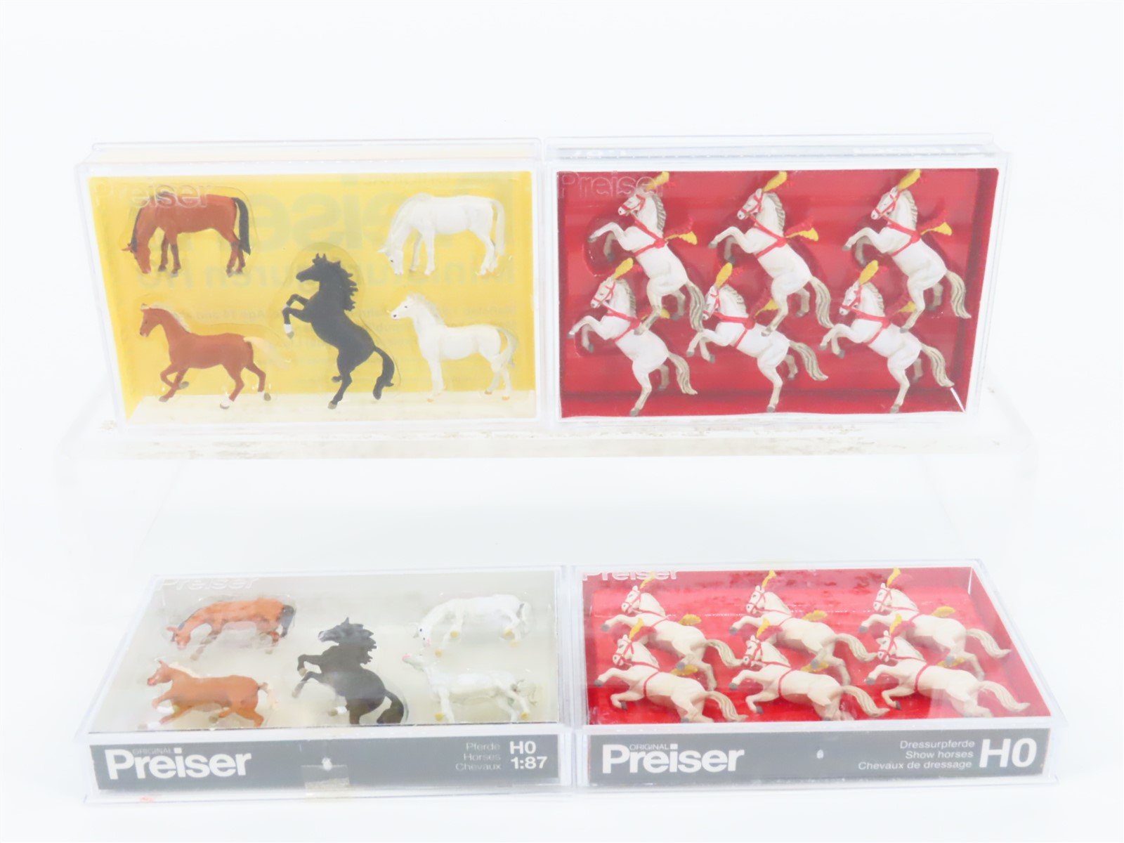 Lot of 4 HO 1/87 Scale Preiser Horses & Show Horses Figure Packs