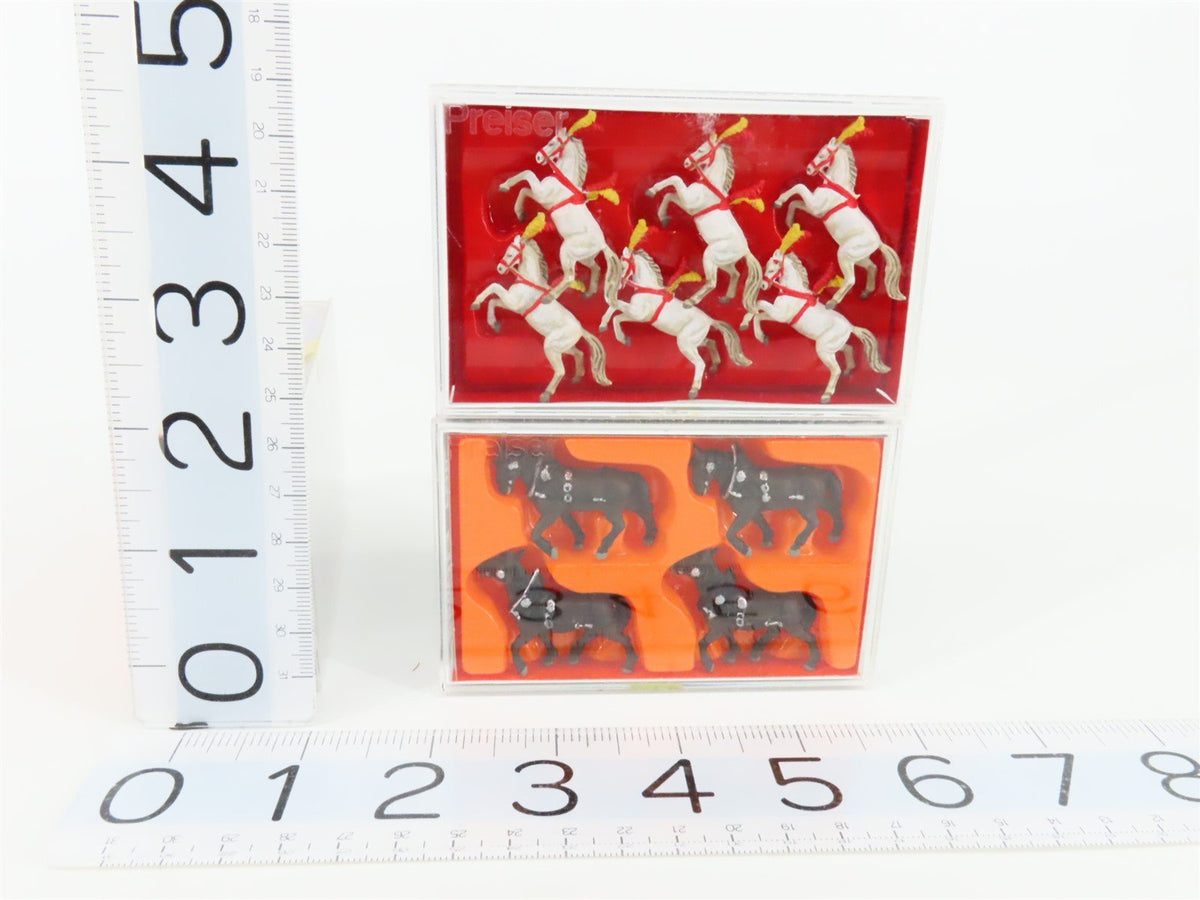 Lot of 4 HO 1/87 Scale Preiser Galloping, Draught &amp; Show Horses Figure Packs