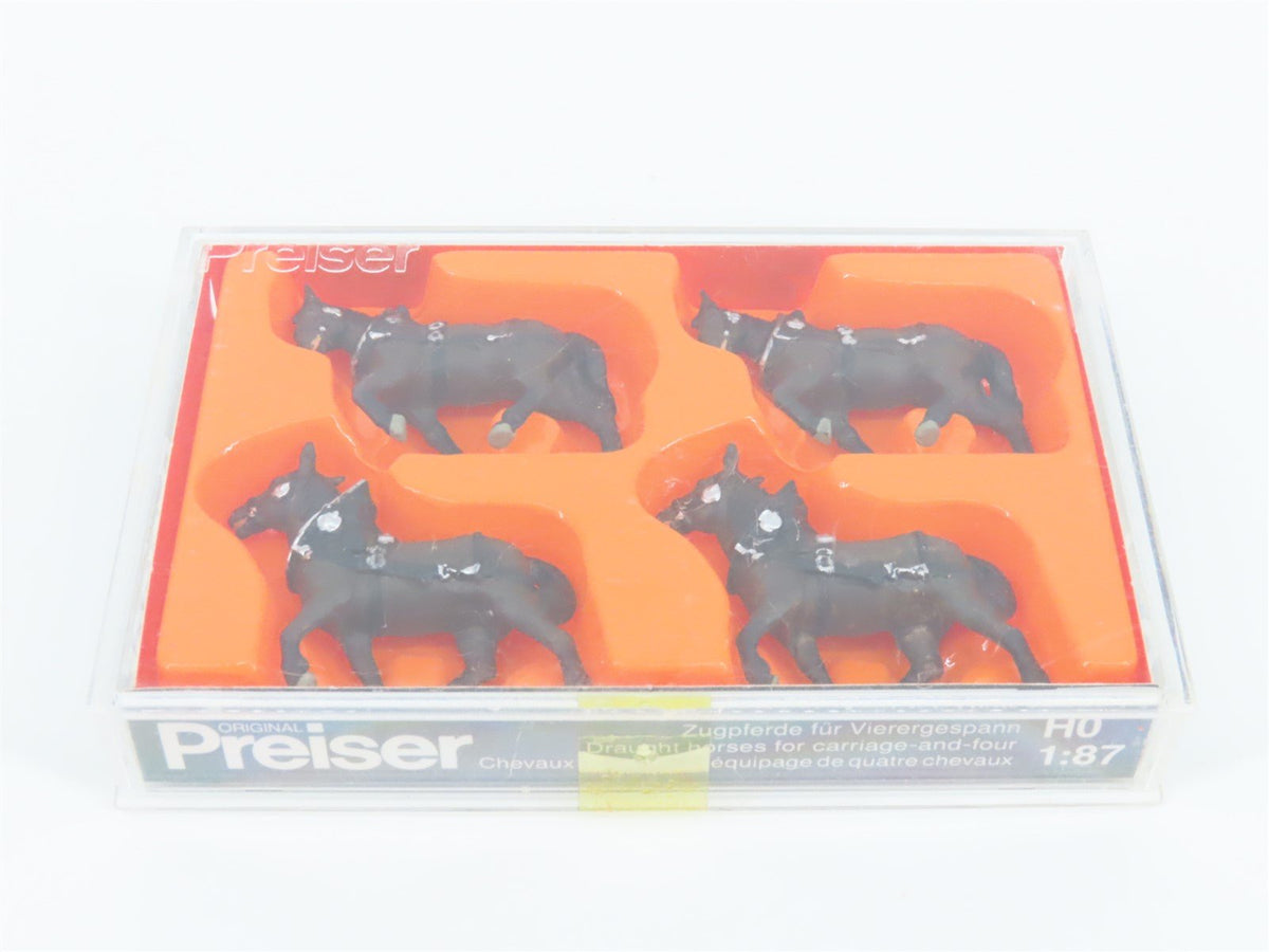 Lot of 4 HO 1/87 Scale Preiser Galloping, Draught &amp; Show Horses Figure Packs