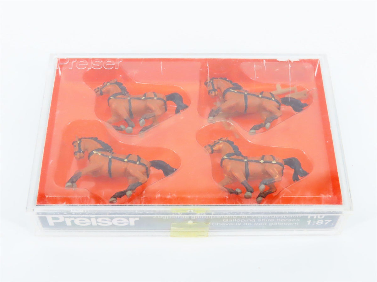 Lot of 4 HO 1/87 Scale Preiser Galloping, Draught &amp; Show Horses Figure Packs