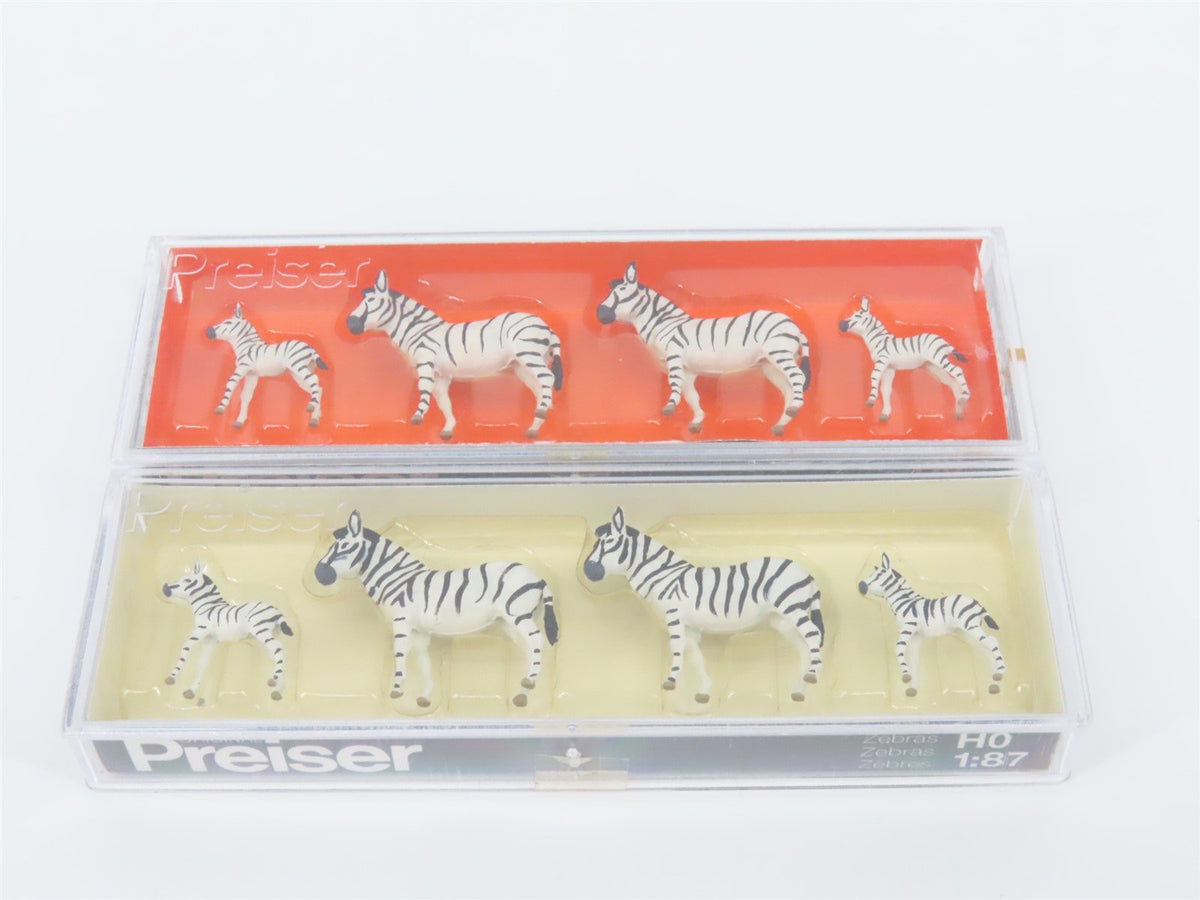 Lot of 9 HO Scale Preiser Zoo/Circus Animal Figure Packs - Zebra, Llama, Lion +