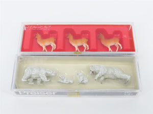 Lot of 9 HO Scale Preiser Zoo/Circus Animal Figure Packs - Zebra, Llama, Lion +