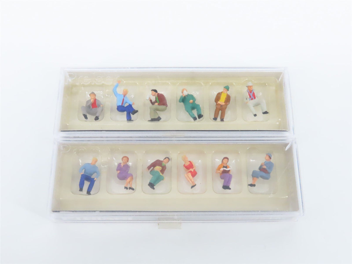 Lot of 10 HO Preiser Spectators, Seated People, Children &amp; More Figure Packs