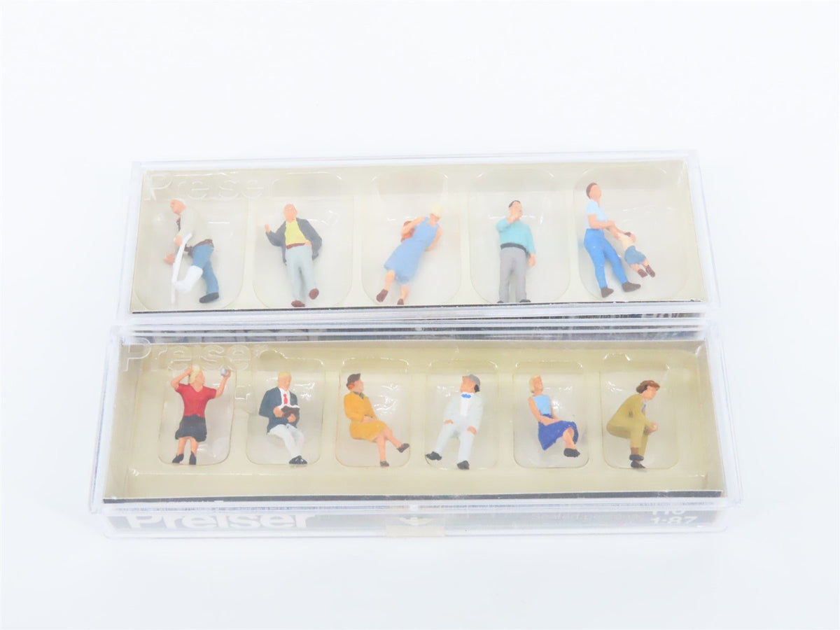 Lot of 10 HO Preiser Spectators, Seated People, Children &amp; More Figure Packs