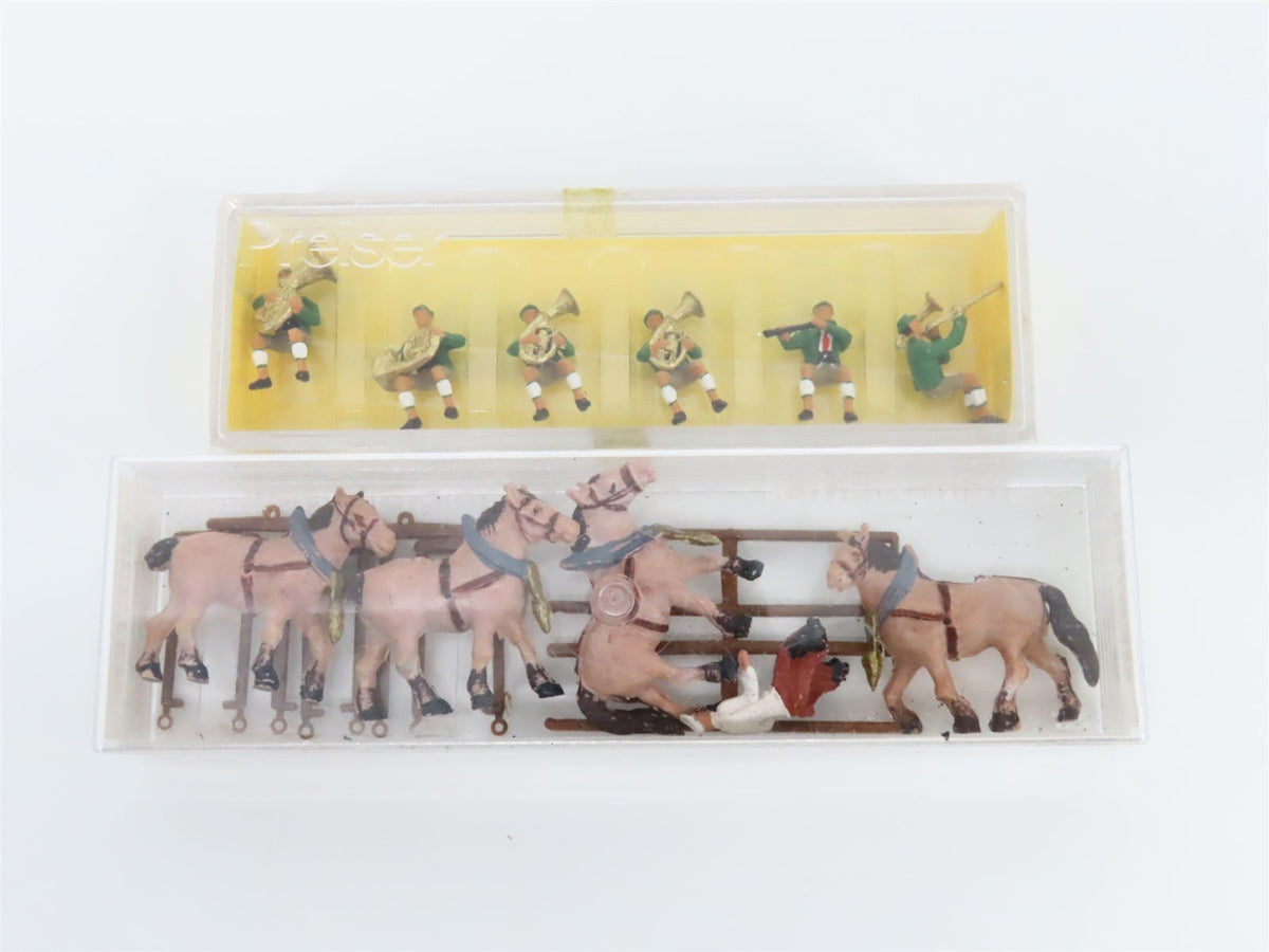 Lot of 8 HO Preiser &amp; Merten Animals, Musicians, &amp; More Figure Packs