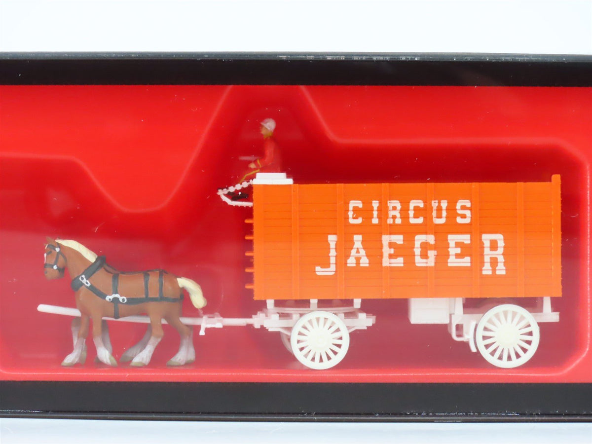 HO Scale Preiser 22155 Circus Jaeger Horse-Drawn Baggage Wagon w/ 2 Horses