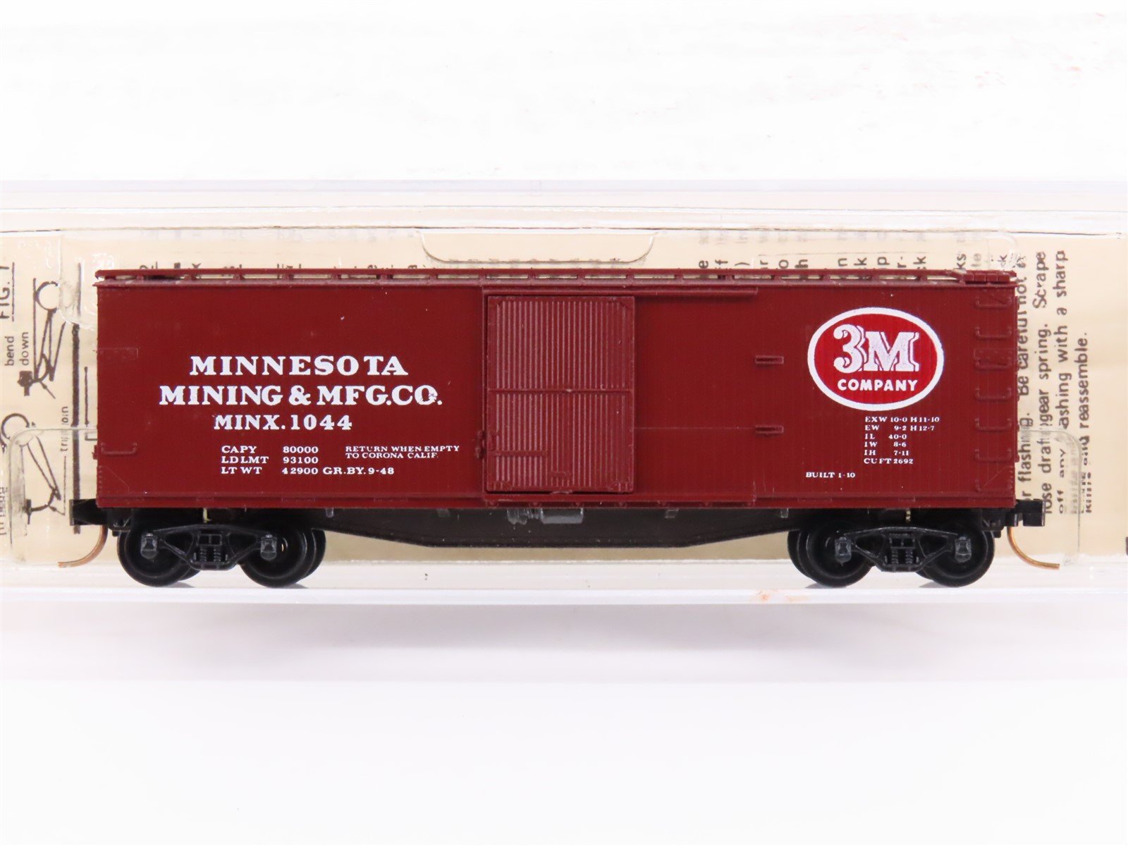 N Scale Kadee Micro-Trains MTL 42090 MINX 3M 40' Single Door Box Car #1044