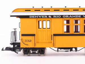 G Scale USA Trains R-30201 DRGW Rio Grande Wood Combine Passenger Car #332