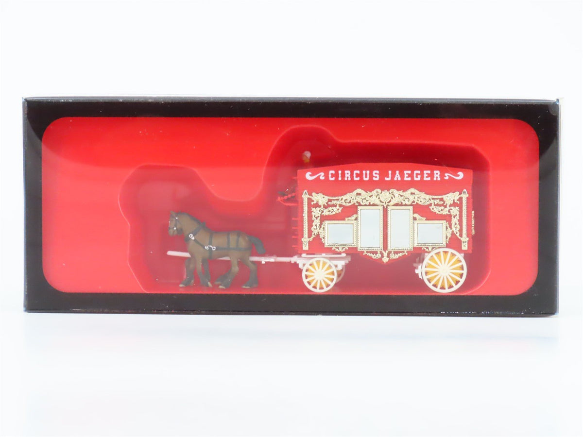 HO Scale Preiser 22156 Circus Jaeger Horse-Drawn Mirror Band Wagon w/ 2 Horses