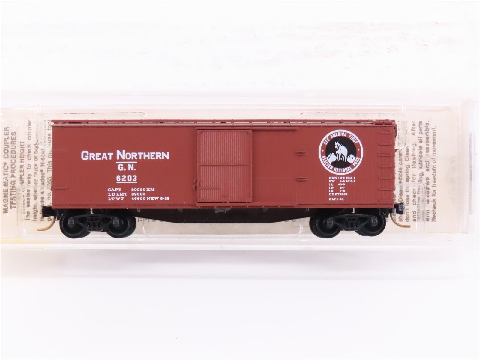 N Scale Kadee Micro-Trains MTL 42080 GN Glacier National Park 40' Box Car #6203