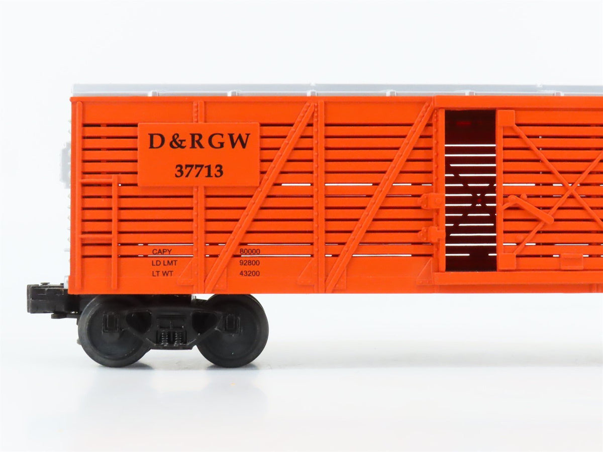 O Gauge 3-Rail Semi-Scale MTH Rail-King 30-7110 D&amp;RGW Rio Grande Stock Car 37713