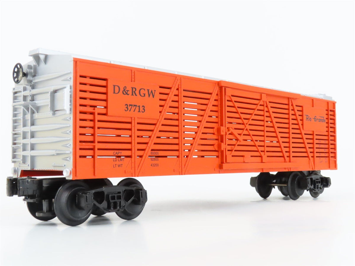 O Gauge 3-Rail Semi-Scale MTH Rail-King 30-7110 D&amp;RGW Rio Grande Stock Car 37713