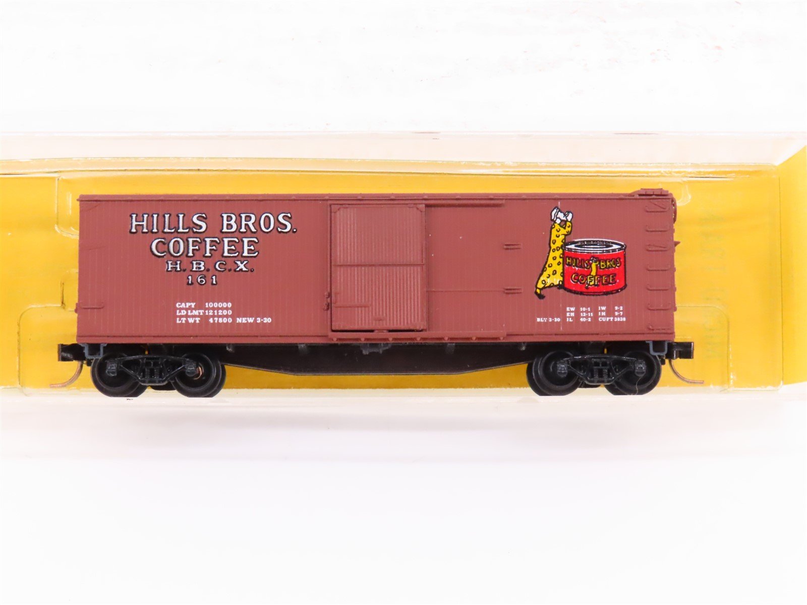 N Scale Kadee Micro-Trains MTL 42551-1 HBCX Hills Bros Coffee 40' Box Car #161