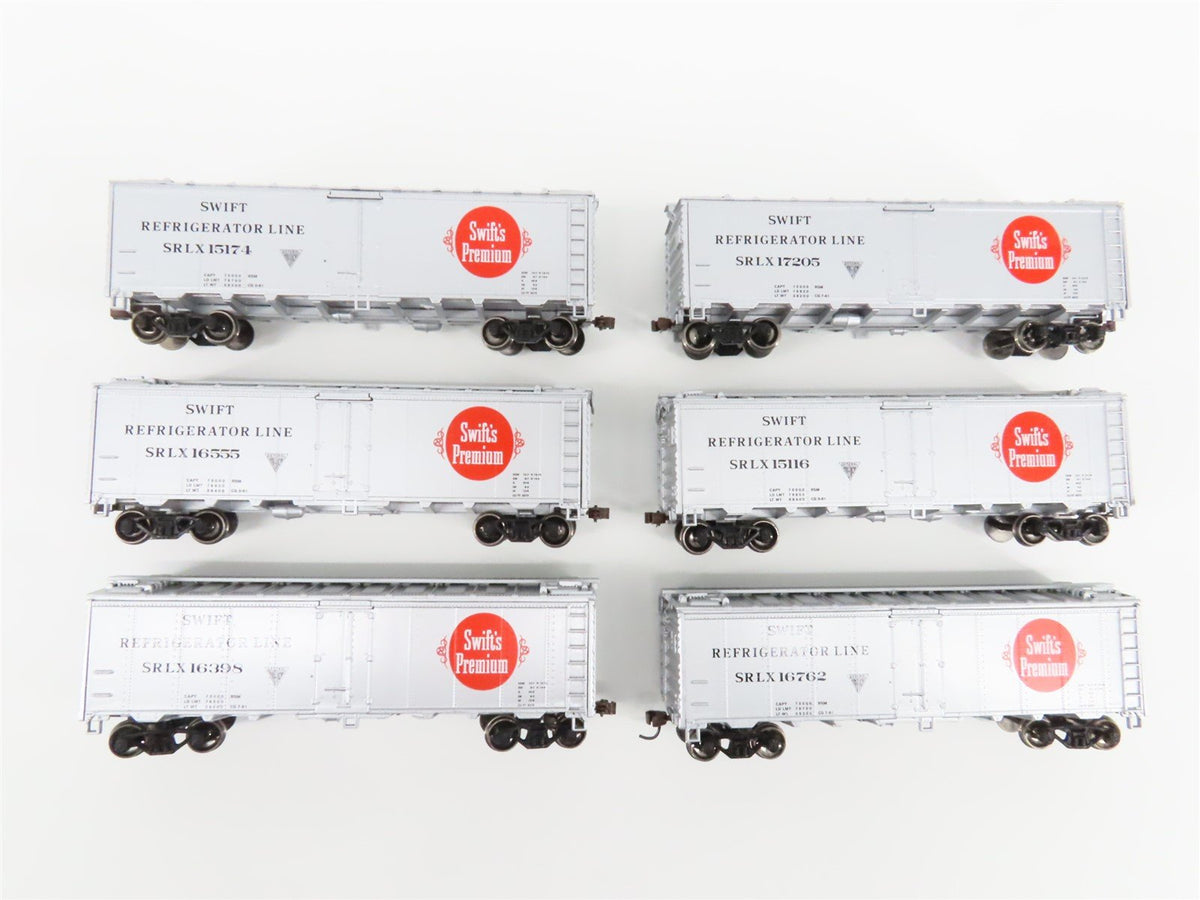 HO Scale Athearn SRLX Swift&#39;s Premium 40&#39; Steel Reefers 6-Car Set