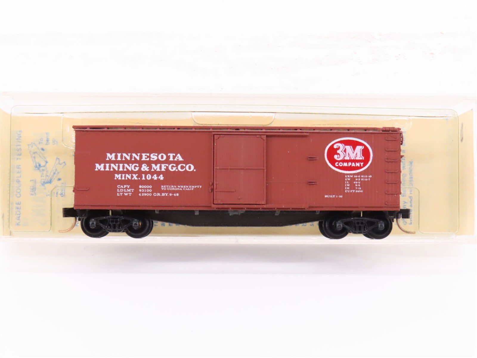 N Scale Kadee Micro-Trains MTL 42520 MINX 3M 40' Box Car #1044 Blue Label