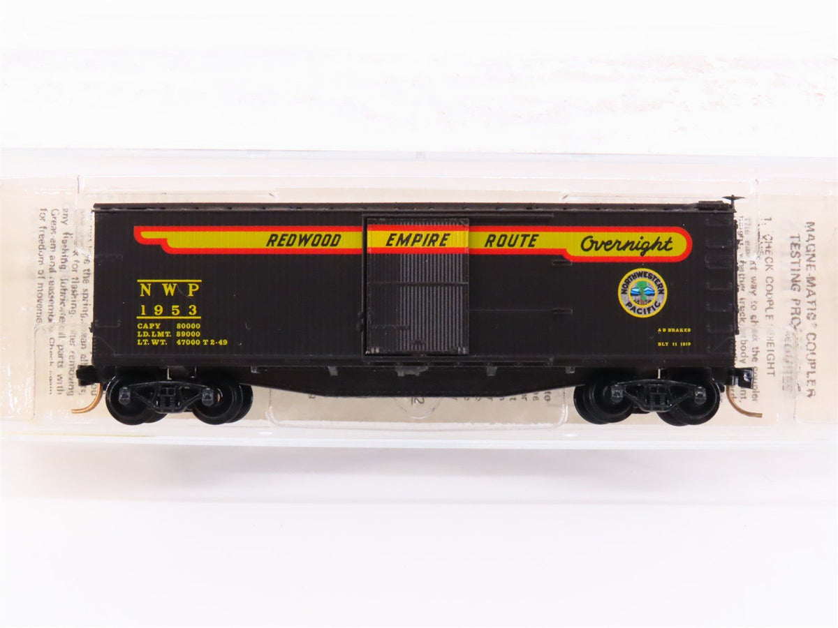 N Scale Kadee Micro-Trains MTL 39100 NWP Redwood Empire Route 40&#39; Box Car #1953