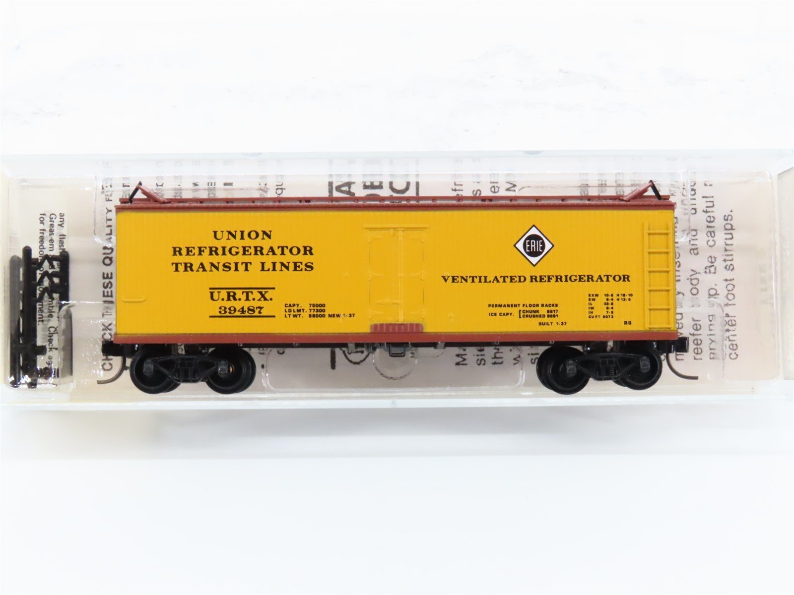 N Scale Kadee Micro-Trains MTL 47320 URTX ERIE Railroad 40' Reefer #39487