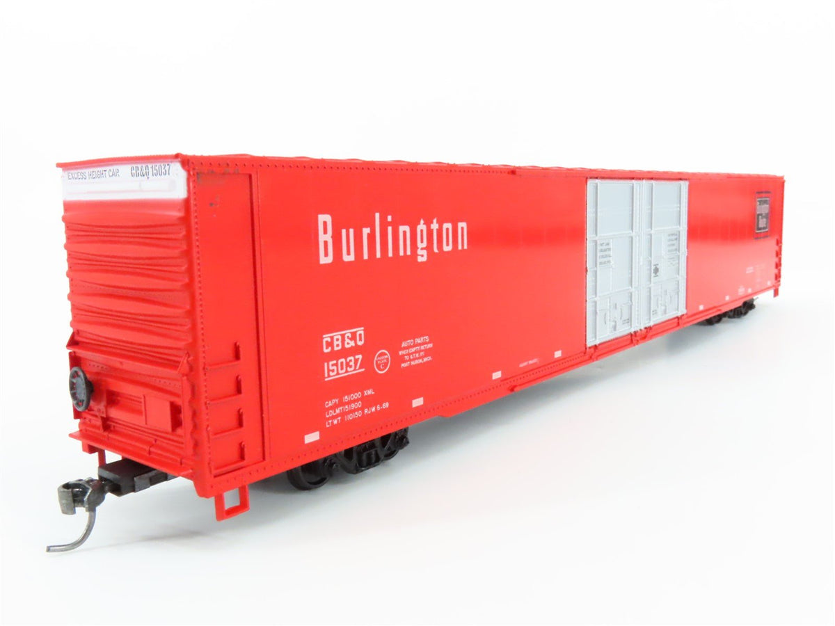 HO Athearn CB&amp;Q Burlington Route Thrall 86&#39; Hi-Cube Auto-Parts Box Car #15037