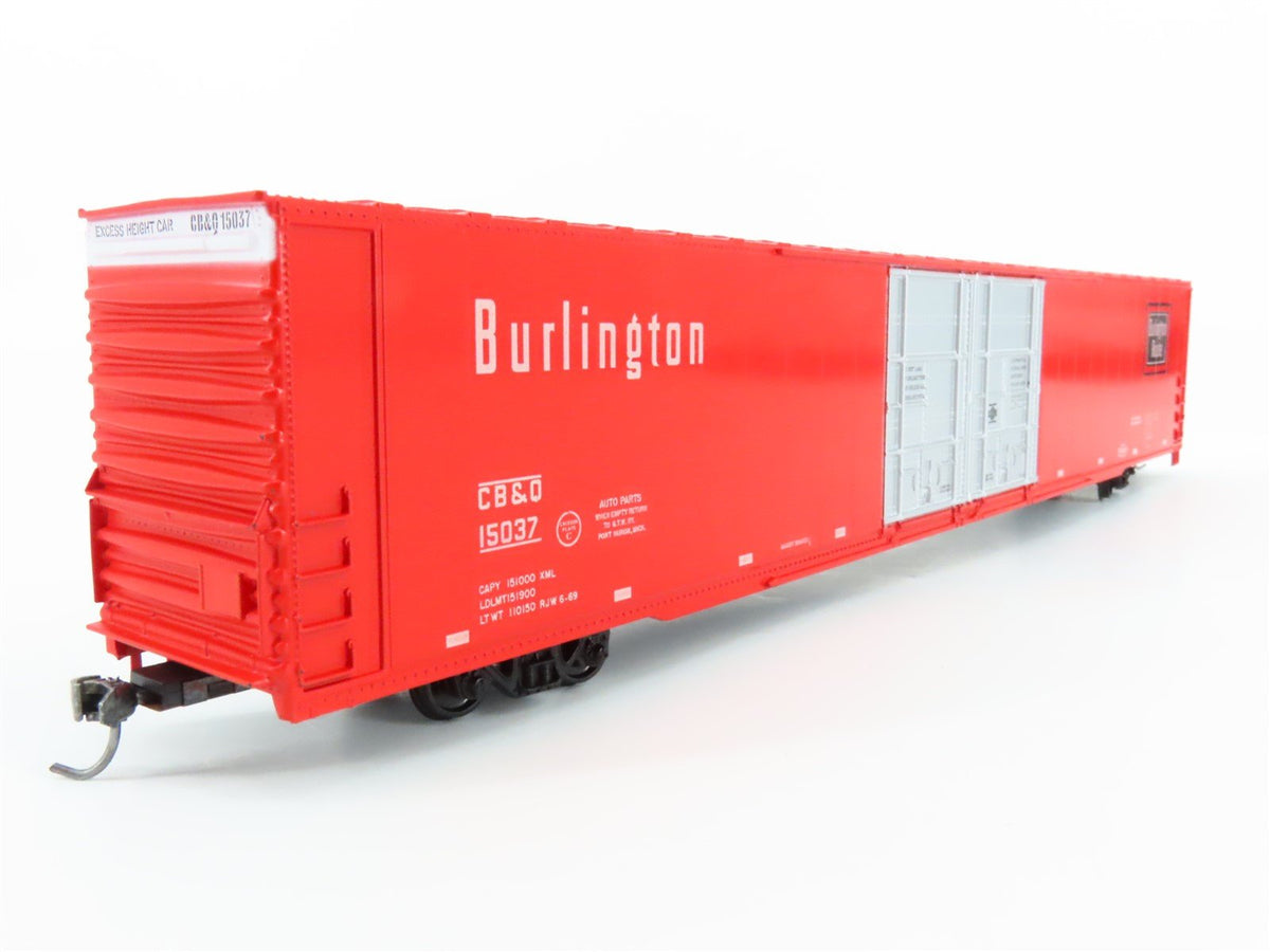 HO Athearn CB&amp;Q Burlington Route Thrall 86&#39; Hi-Cube Auto-Parts Box Car #15037