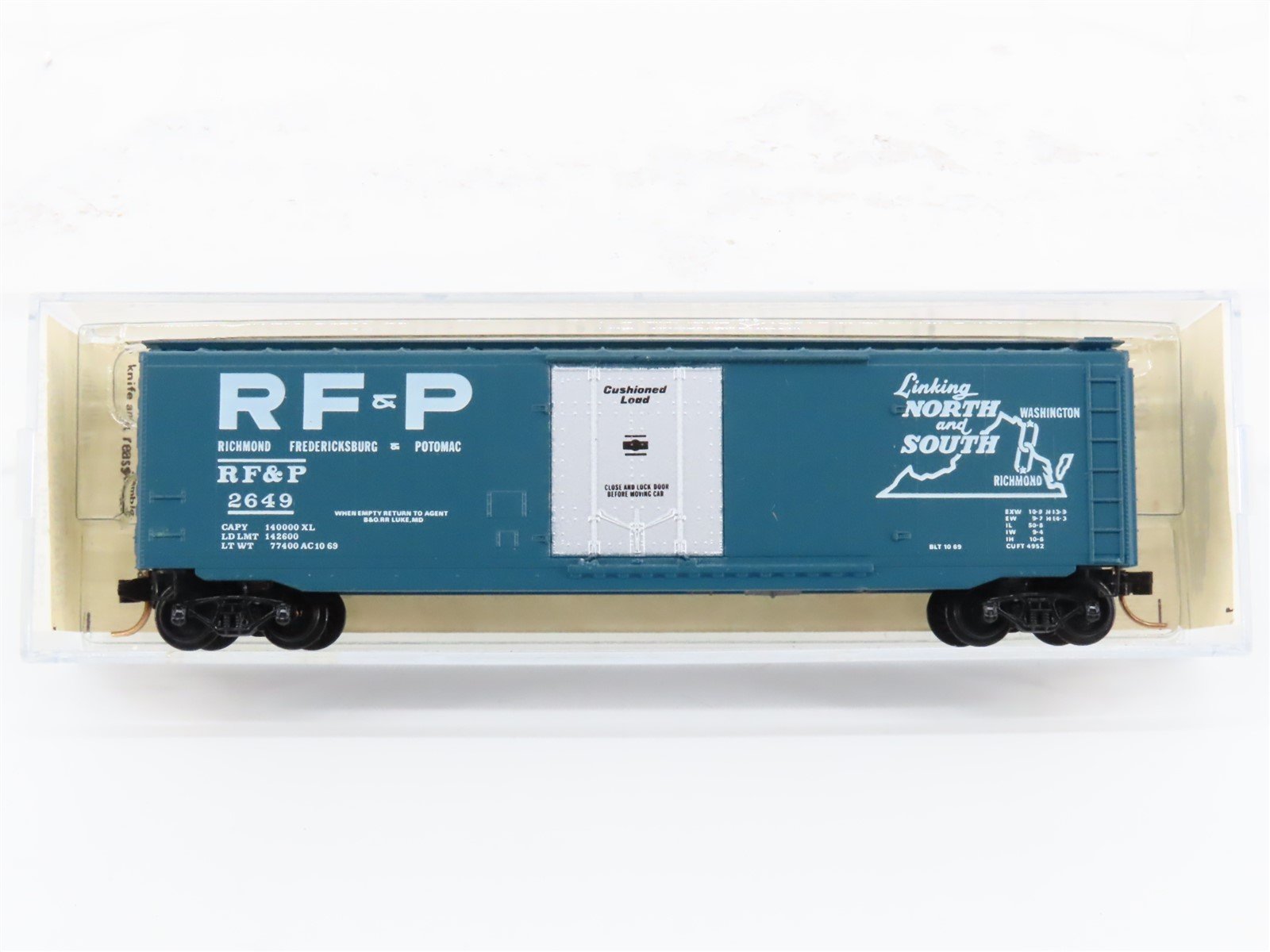 N Scale Kadee Micro-Trains MTL 32040 RF&P Railroad 50' Plug Door Box Car #2649