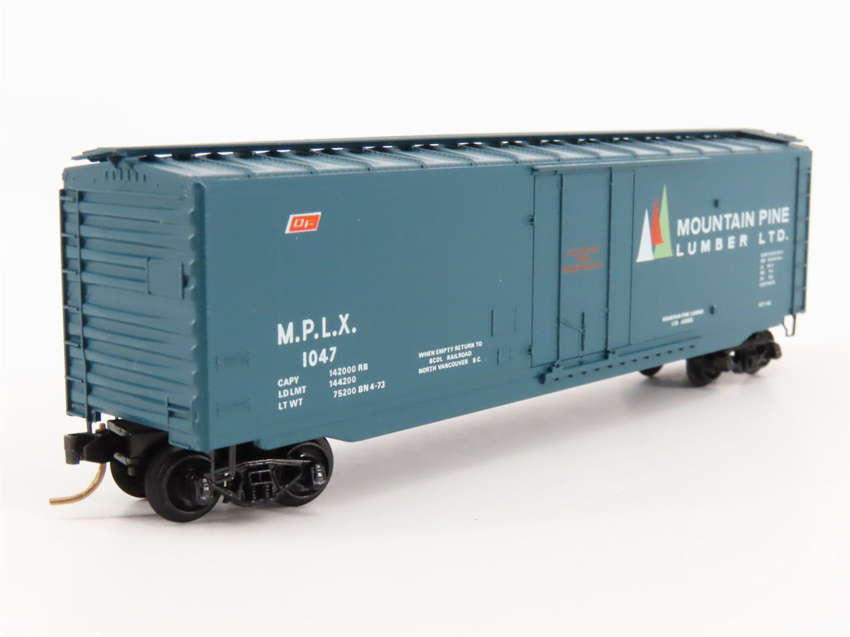 N Scale Kadee Micro-Trains MTL 32030 MPLX Mountain Pine Lumber 50&#39; Box Car #1047