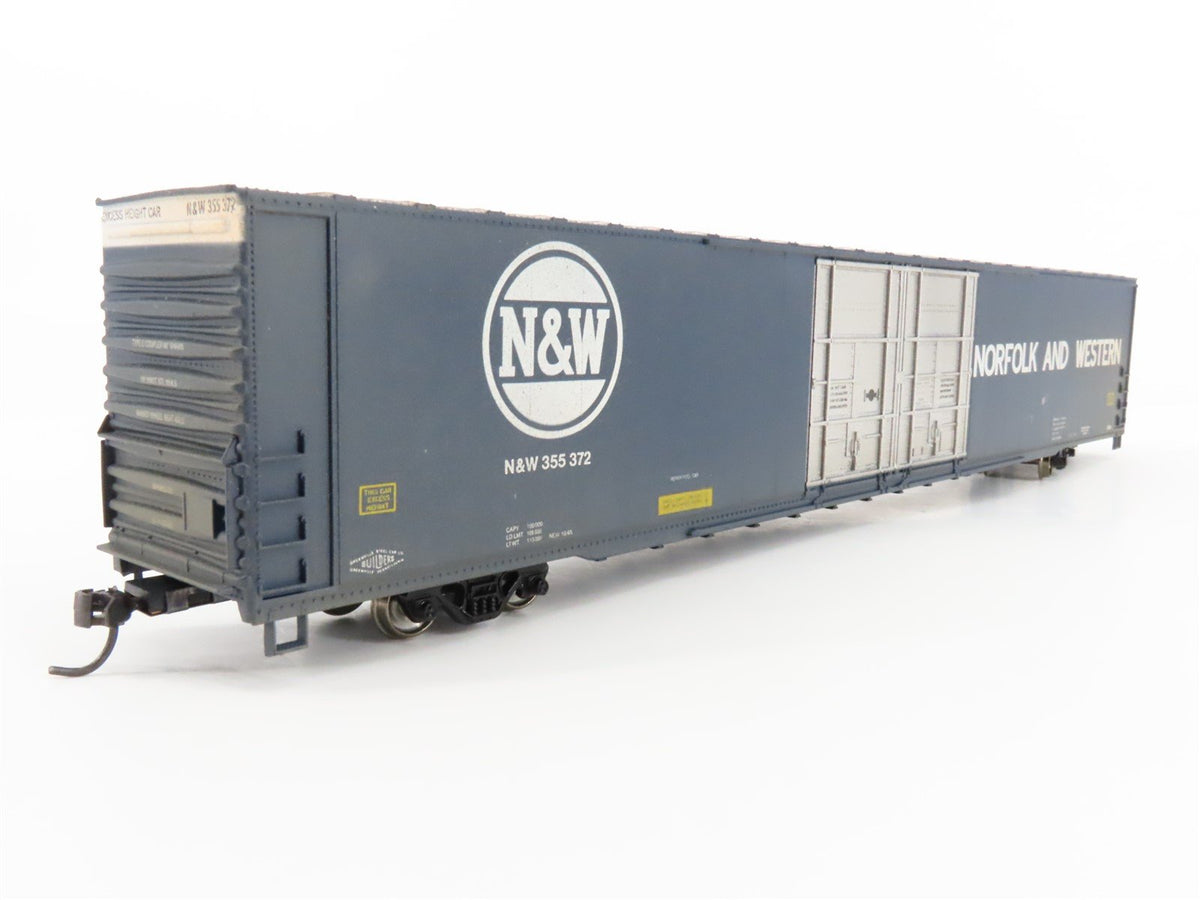 HO Athearn NW Norfolk &amp; Western 86&#39; Hi-Cube / Auto Box Car #355372 - Weathered