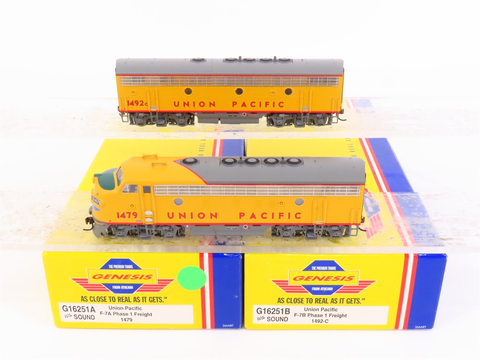 HO Scale Athearn Genesis G16251 UP Union Pacific F7 A/B Diesel Set w/DCC & Sound