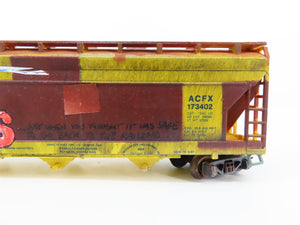 HO Scale TYCO ACFX 4-Bay Covered Hopper #173402 - Custom, Weathered & Graffiti