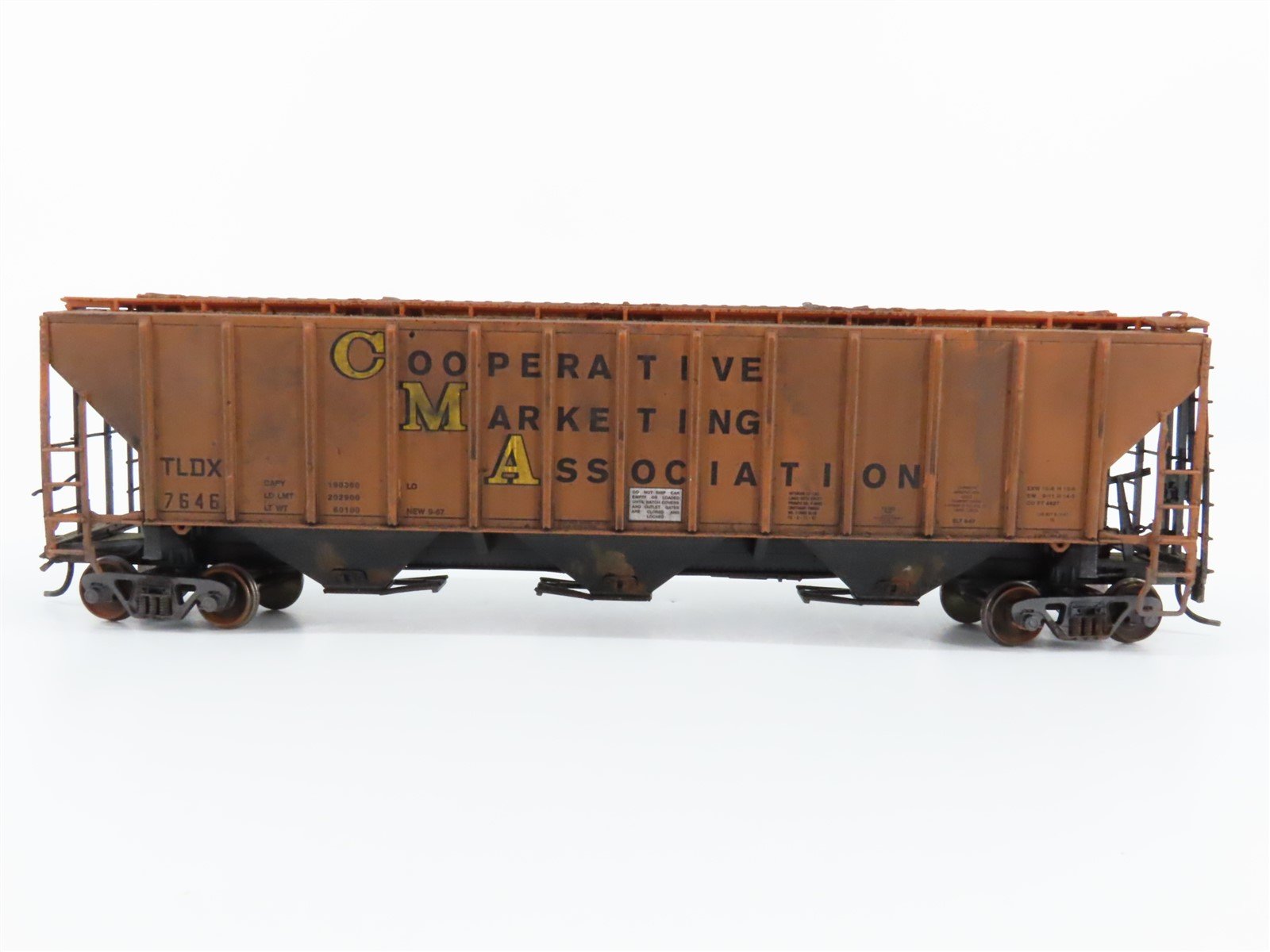 HO Proto 2000 TLDX Co-op Marketing 3-Bay Covered Hopper #7646 - Pro-Custom