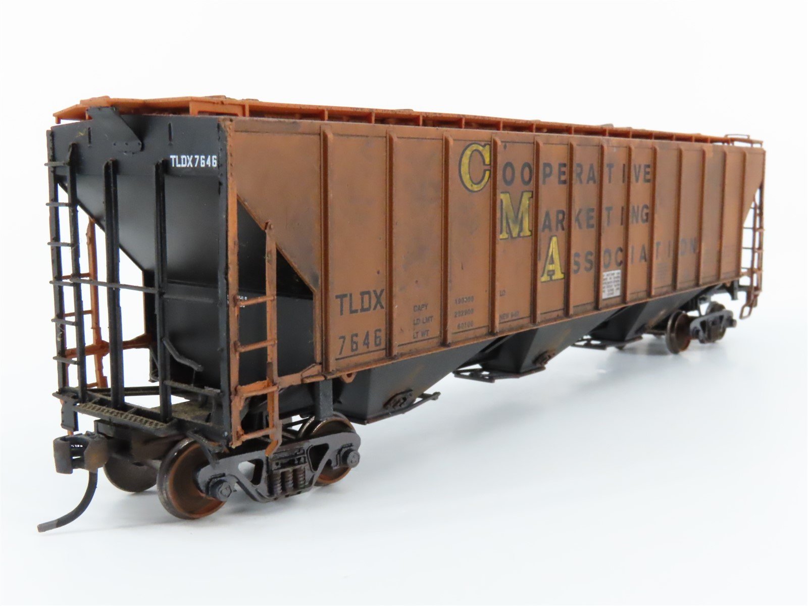 HO Proto 2000 TLDX Co-op Marketing 3-Bay Covered Hopper #7646 - Pro-Custom