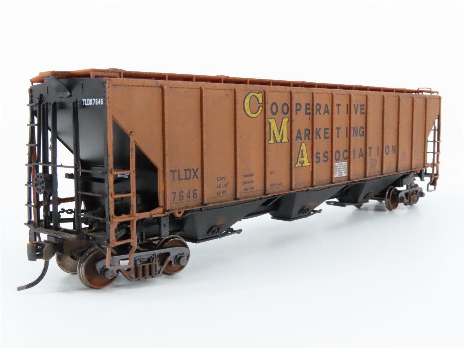 HO Proto 2000 TLDX Co-op Marketing 3-Bay Covered Hopper #7646 - Pro-Custom