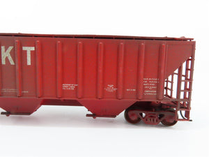 HO Athearn MKT Missouri-Kansas-Texas 3-Bay Covered Hopper #9887 - Weathered