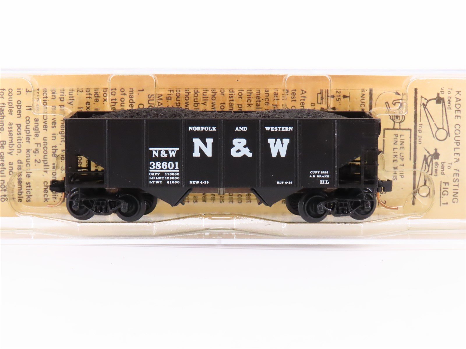 N Scale Kadee Micro-Trains MTL 56042 N&W Norfolk & Western 2-Bay Hopper #38601