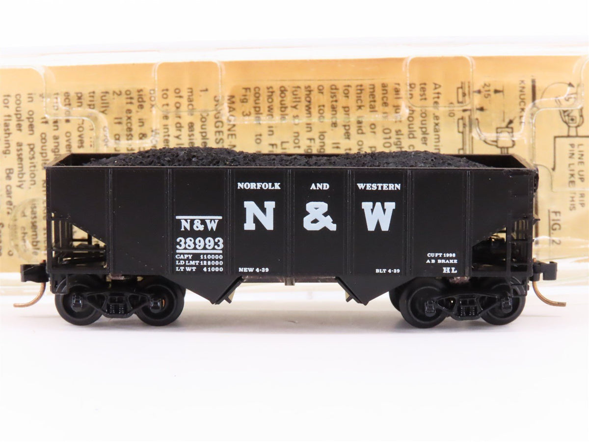 N Scale Kadee Micro-Trains MTL 56042 N&amp;W Norfolk &amp; Western 2-Bay Hopper #38993