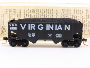 N Scale Kadee Micro-Trains MTL 56080 VGN Virginian 2-Bay Hopper #2106 w/ Load