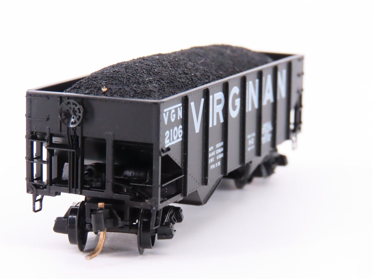 N Scale Kadee Micro-Trains MTL 56080 VGN Virginian 2-Bay Hopper #2106 w/ Load