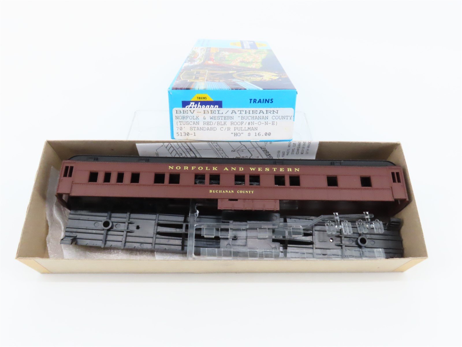 HO Athearn / Bev-Bel Kit #5130-1 N&W Pullman Coach Passenger "Buchanan County"