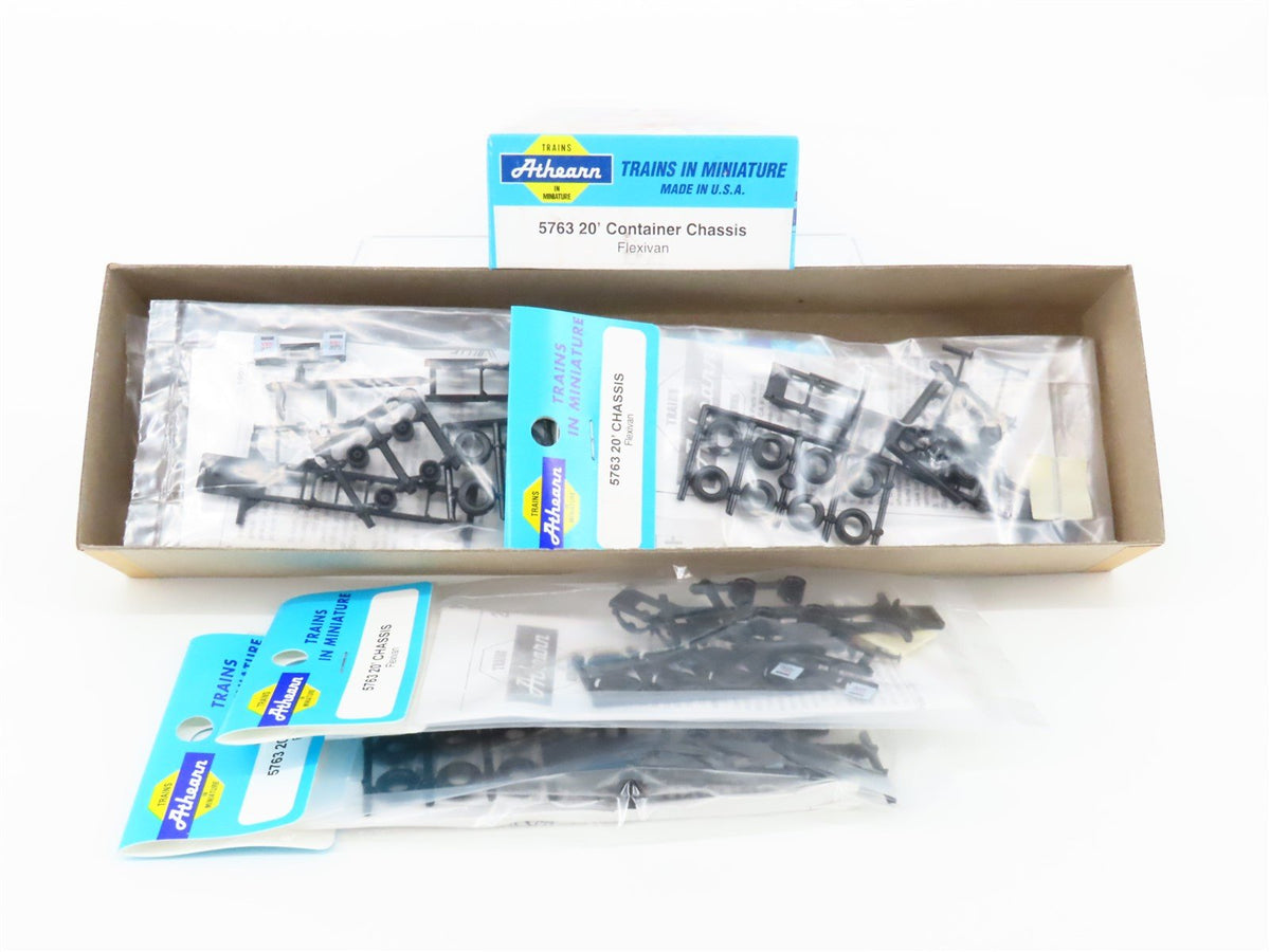 HO 1/87 Scale Athearn Kit #5763 Flexivan 20&#39; Trailer Chassis 6-Pack